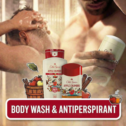 Old Spice Body Wash for Men, Fallidudes Edition, 24/7 Frightful Freshness, Long Lasting Cleanse & Refresh, Apple Crumbro with Apple Cider Scent, 16 oz