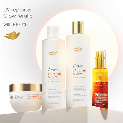 Dove Radical Recovery 10-in-1 Hair Mask 1ct UV Repair & Glow Deep recovery from 99% of UV hair damage with Melting Lumi-Beads 9.2 oz