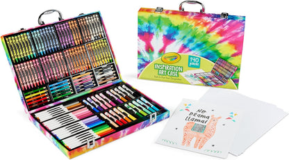 Crayola Inspiration Art Case Coloring Set - Tie-Dye (140ct), Art Supplies Set For Kids, Travel Drawing Kit, Gift for Girls & Boys, Ages 5+