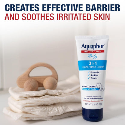 Aquaphor Baby Diaper Rash Cream with Zinc Oxide, Multipack, 3.5 Ounce (Pack of 12)