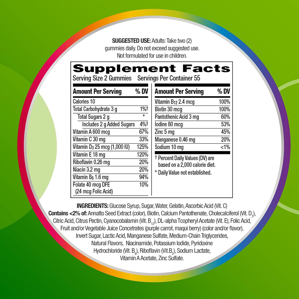 Centrum MultiGummies for Adults, Assorted Fruit Flavors, 180 Count