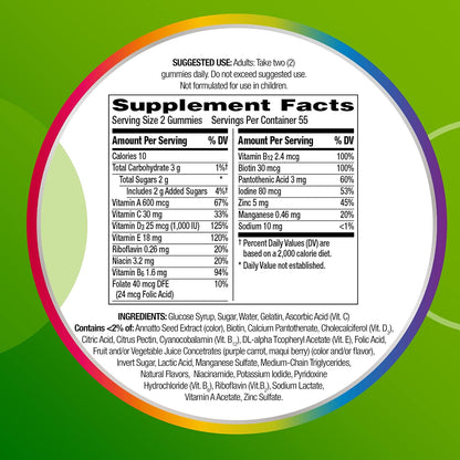 Centrum MultiGummies for Adults, Assorted Fruit Flavors, 180 Count