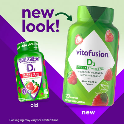 Vitafusion Vitamin D3 Gummies | 3000 IU (75 mcg) Per 2 Gummies