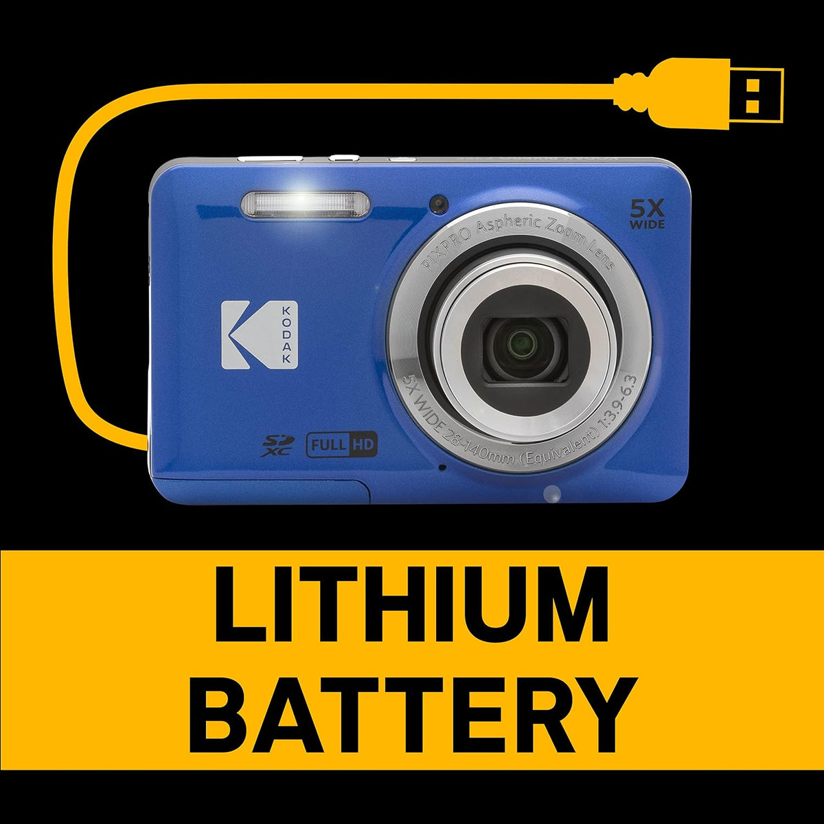 Kodak PIXPRO FZ55 Digital Camera, Compact Point & Shoot (Blue)