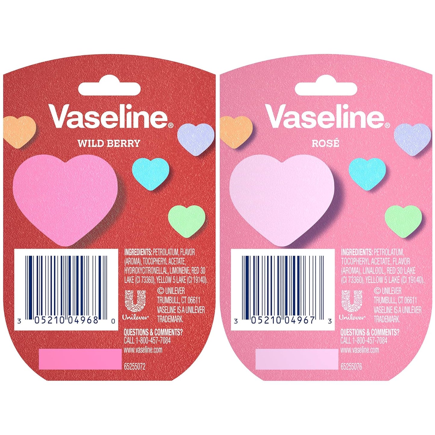Vaseline Lip Therapy Wild Berry + Rosé Variety 2-Pack – Scented, Lightly Tinted Lip Balms with Vitamin E for Soft, Kissable Lips, 0.25 Oz Ea
