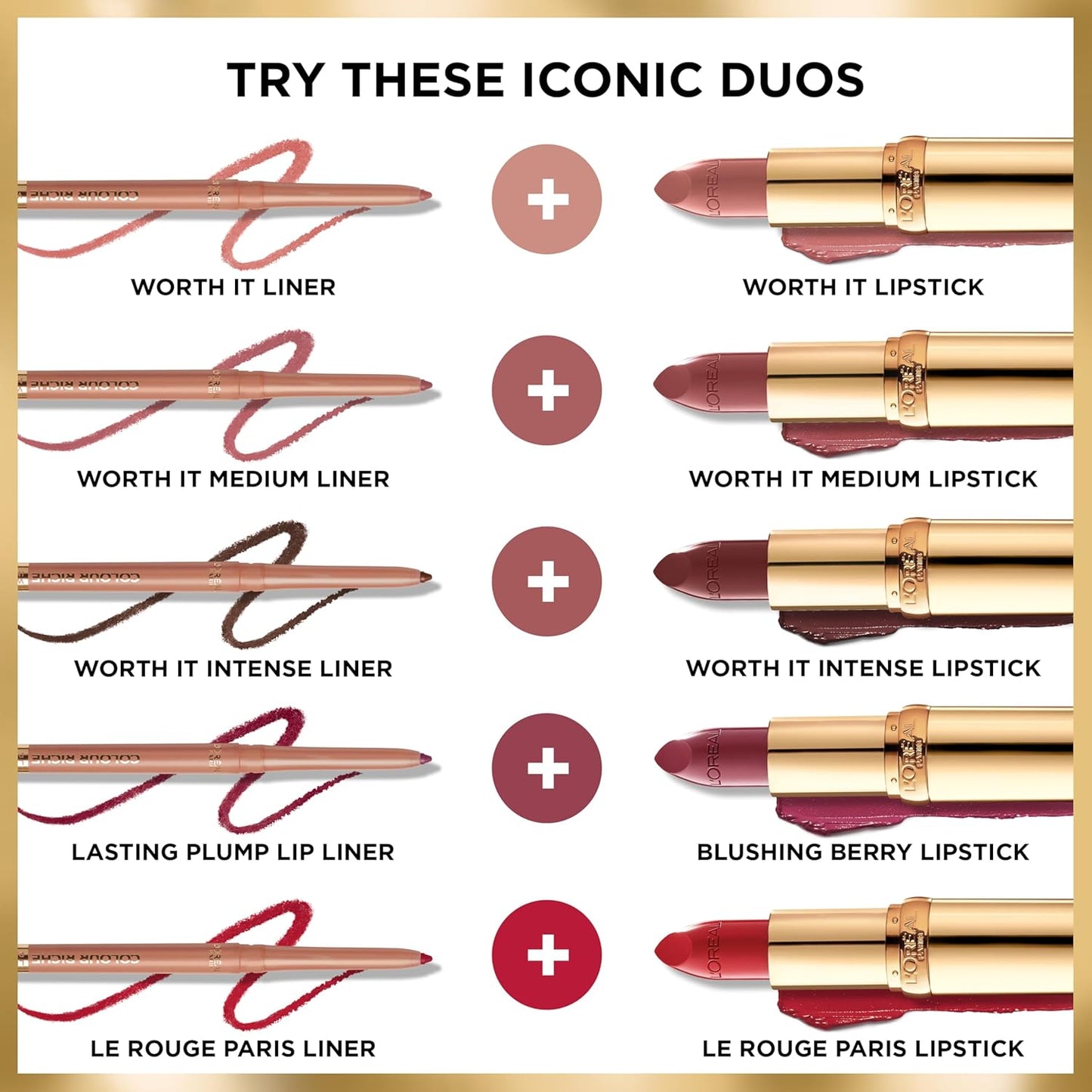L'Oreal Paris Colour Riche Lip Liner Pencil,Creamy Lip Liner with Omega 3 and Vitamin E,780 Au Naturale (Soft Neutral Beige),(Pack of 2)