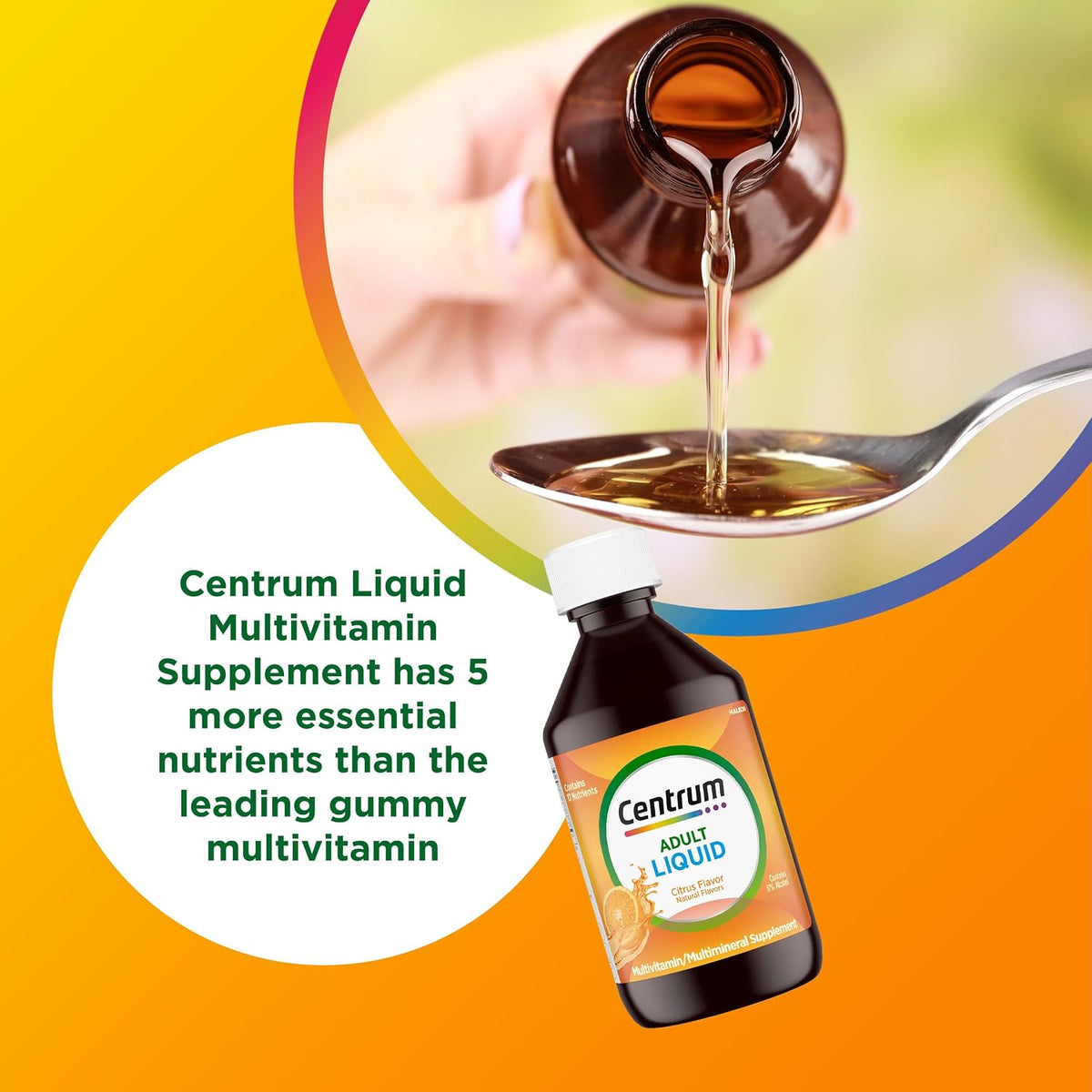 Centrum Liquid Multivitamin for Adults, Citrus Flavor, 8 fl oz