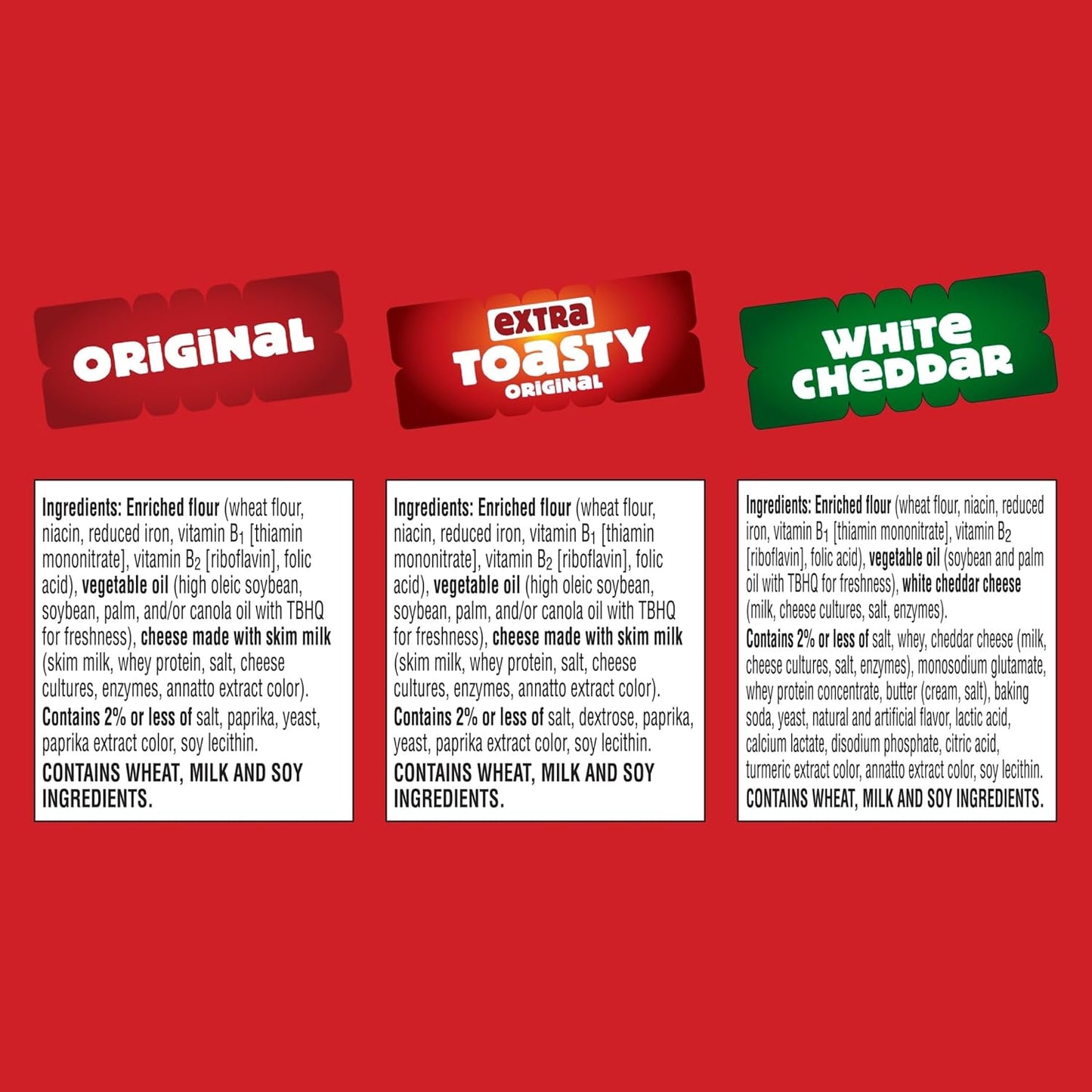 Cheez-It Cheese Crackers, Baked Snack Crackers, Lunch Snacks, Family Size, Variety Pack,(Pack of 6)
