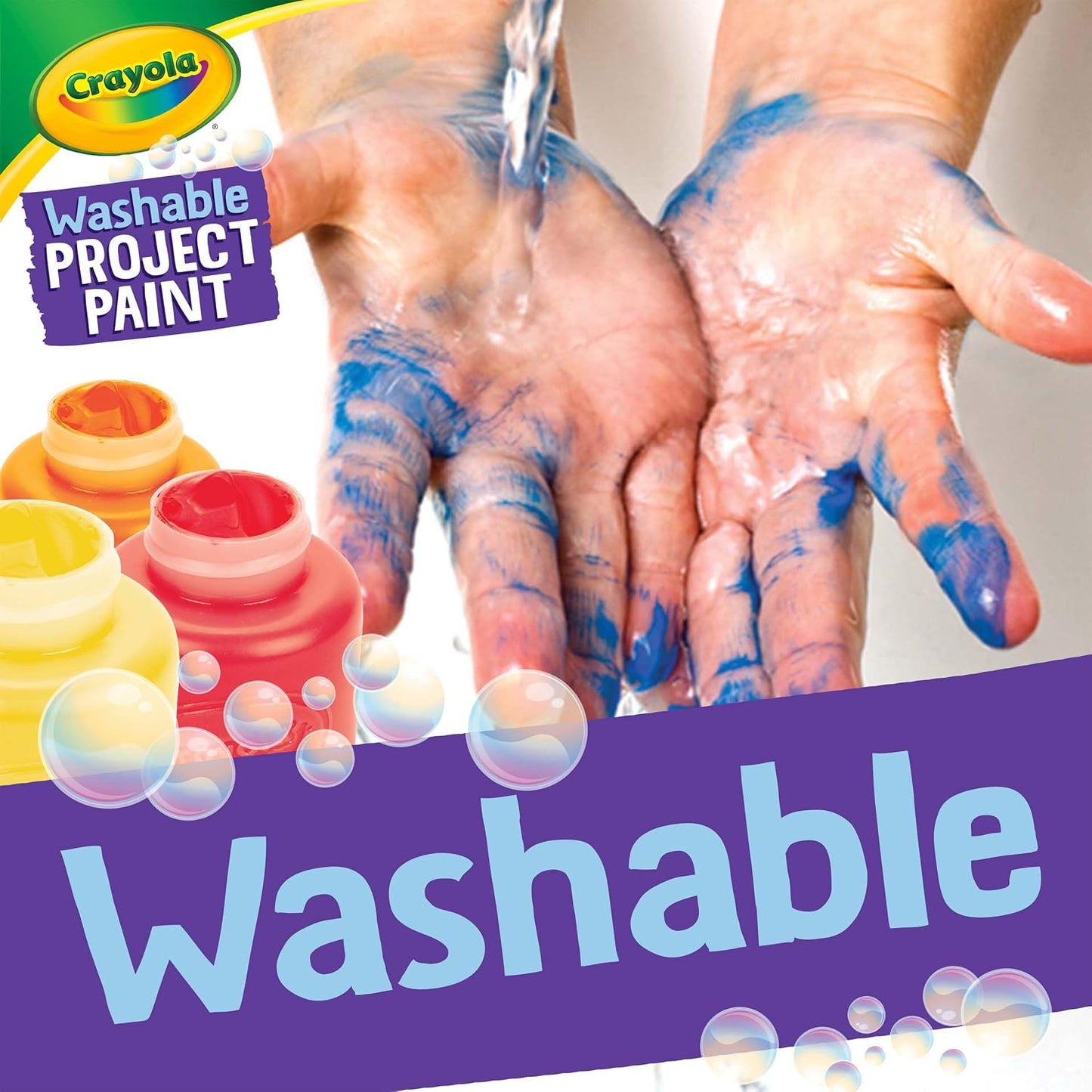 Crayola Washable Kids Paint (6ct), School Supplies, Painting Set for Kids, Spring Crafts, Art Teacher Gifts for Toddlers, Ages 3+