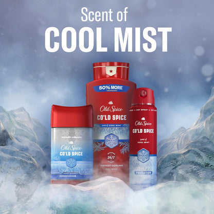 Old Spice Body Wash for Men, 24/7 Shower Fresh & Clean with Daily Use, Lasting Signature Scent, Refreshing Lather, Moisturizing Formula, Cold Spice with Cool Mint Scent, 24 oz