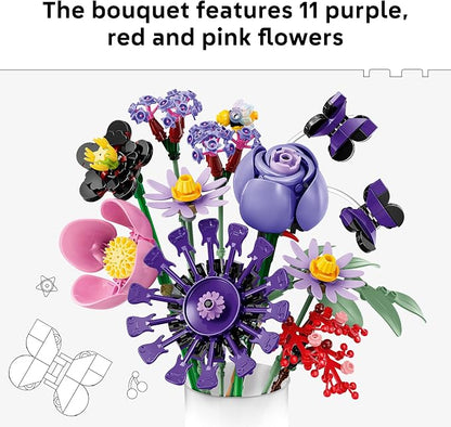 LEGO Botanicals Olivia Rodrigo's Flower Bouquet 11507 | Building Toys for Girls & Boys, Ages 9+, Bedroom Decor for Fans, Artificial Flowers, 400 pieces, Gift for Birthdays