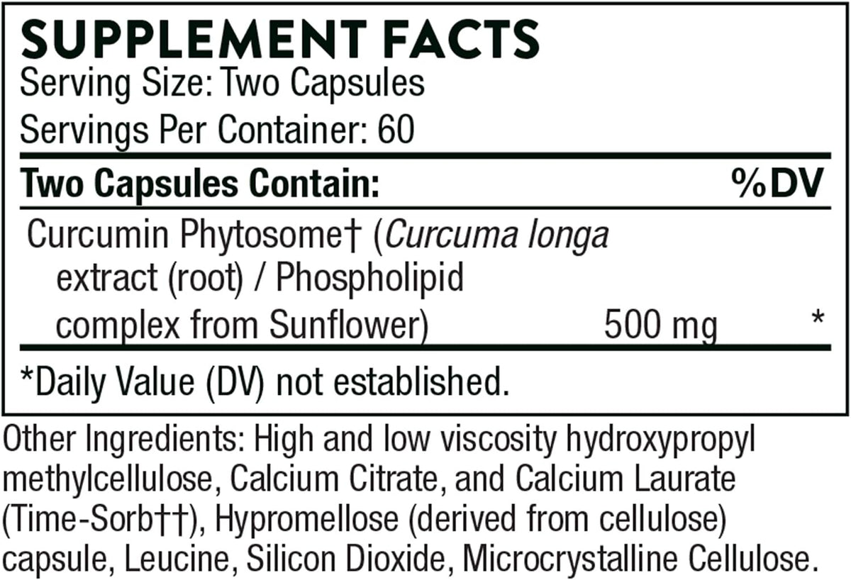 THORNE - Curcumin Phytosome Sustained Release (120 Capsules) & Memoractiv (60 Capsules) Bundle - Supports Joint Health, Muscle Health & Healthy Aging - Dairy Free, Soy Free, Gluten Free