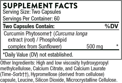THORNE - Curcumin Phytosome Sustained Release (120 Capsules) & Memoractiv (60 Capsules) Bundle - Supports Joint Health, Muscle Health & Healthy Aging - Dairy Free, Soy Free, Gluten Free