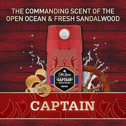 Old Spice Red Collection Captain Scent Body Wash for Men, (Pack of 4), 16 Ounce