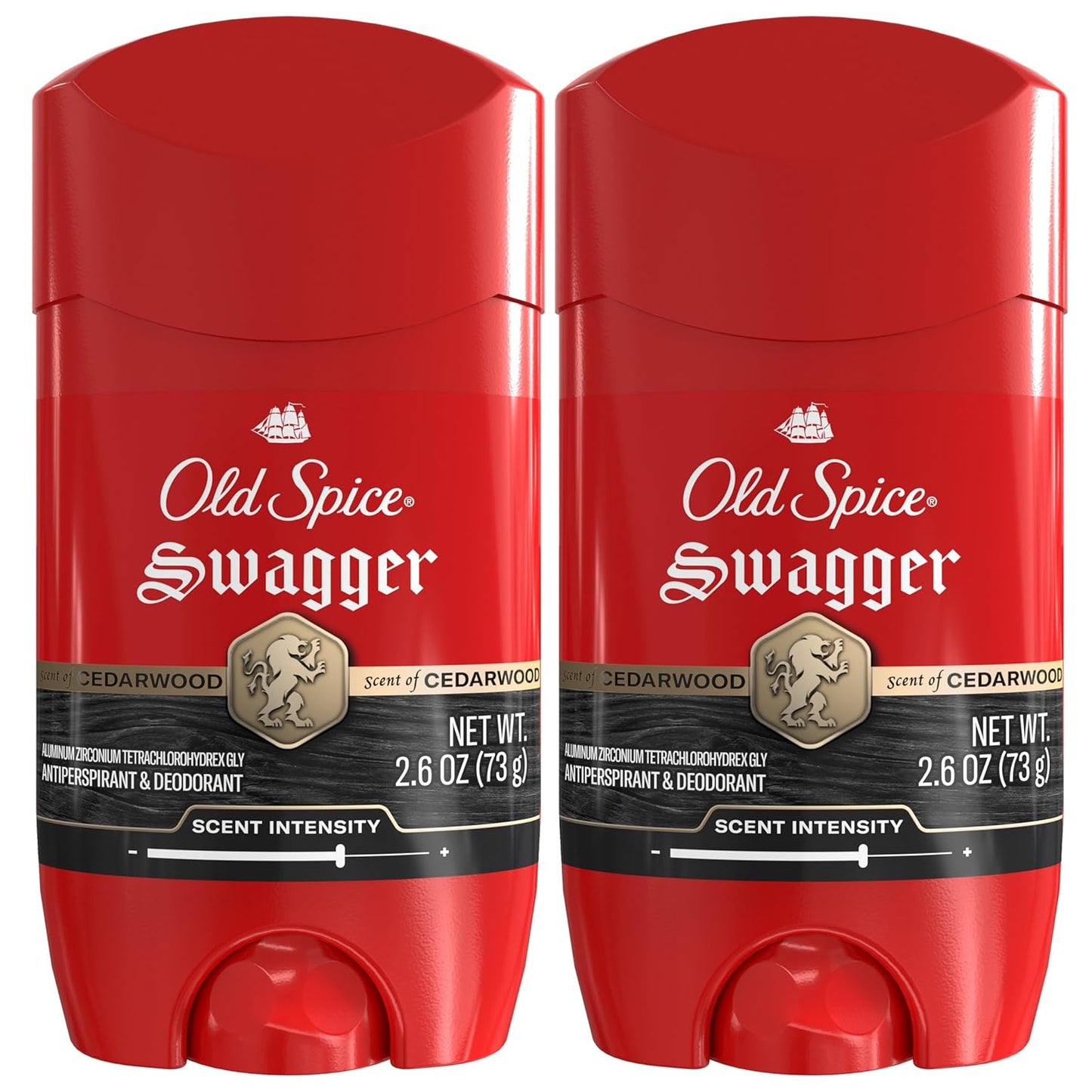 Old Spice Antiperspirant Deodorant for Men, 24/7 Sweat & Odor Protection, 24/7 Lasting Freshness, Invisible Solid, Swagger with Cedarwood Scent, 2.6 oz (Pack of 2)
