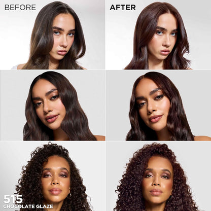 L'Oreal Paris Feria Multi-Faceted Shimmering Permanent Hair Color, High Intensity Hair Dye for 3X Highlights, 515 Chocolate Glaze, 1 Kit
