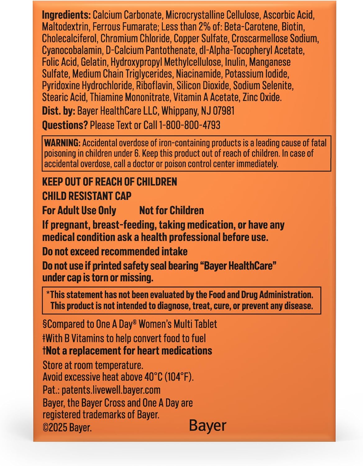 One A Day Women’s Petites Multivitamin,Supplement with Vitamin A, C, D, E and Zinc for Immune Health Support, B Vitamins, Biotin, Folate (as folic acid) & more,Tablet, 160 count