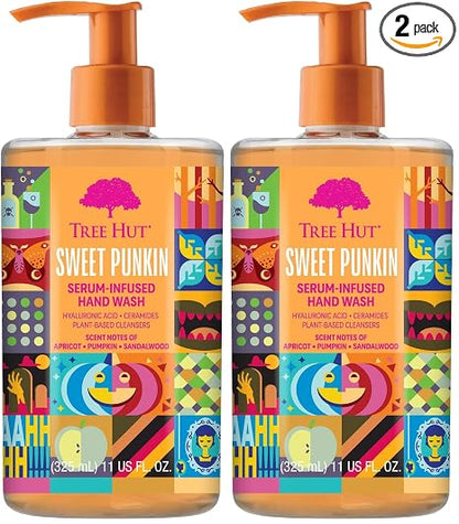 Tree Hut Sweet Punkin Serum Infused Hand Wash | Nourish & Hydrate Hands with Strengthening Skin Care | Long Lasting Scent | Cleanse & Lock in Moisture | 11 fl oz. (Pack of 2)