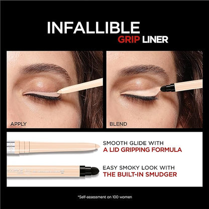 L'Oreal Paris Infallible Grip Mechanical Gel Eyeliner Pencil, Smudge-Resistant, Waterproof Eye Makeup with Up to 36HR Wear, Bright Nude, 0.01 Oz (Pack of 3)