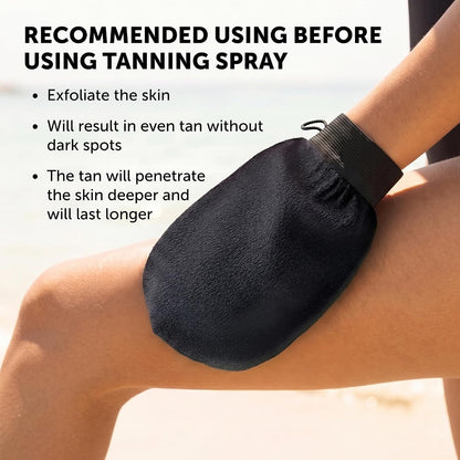 VALITIC Exfoliating Glove Body Scrubber Mitt for Shower, Pair Black