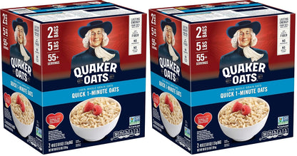 Quaker Quick 1-Minute Oatmeal,Non GMO Project Verified,2.5 Pound,(Pack of 4)