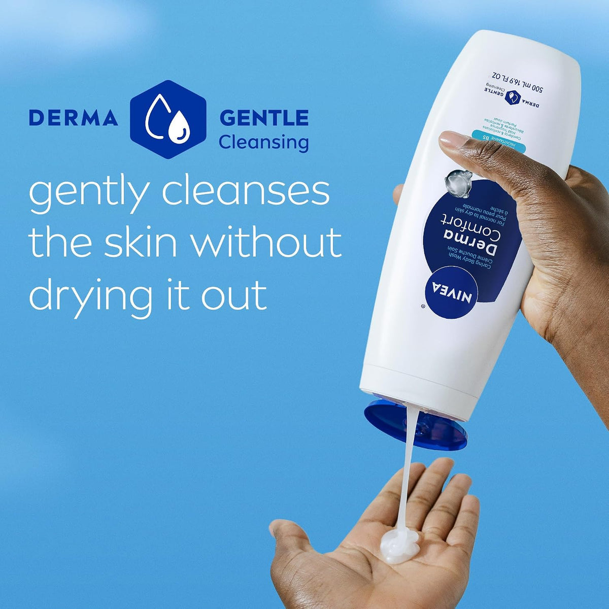 NIVEA Derma Comfort Caring Body Wash, Multipack, 16.9 Fl Oz (Pack of 12)