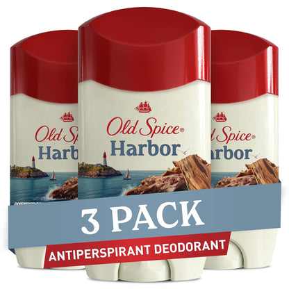 Old Spice Antiperspirant & Deodorant for Men, 24/7 Sweat & Odor Protection, 24/7 Freshness with Long Lasting Scent, Gentle on Skin, Dry Feel, Harbor with Coastal Breeze Scent, 2.6 oz (Pack of 3)