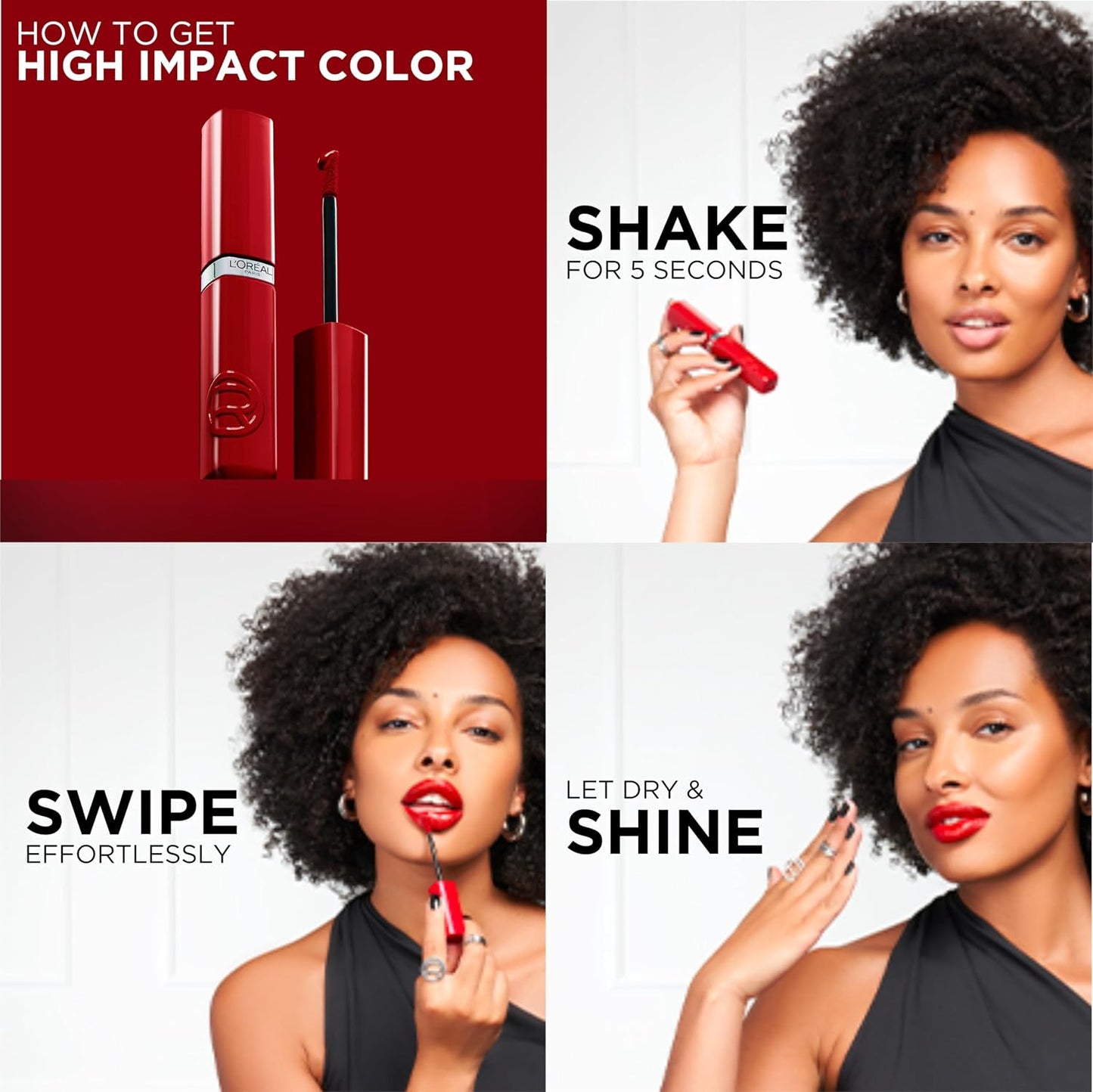 L'Oreal Paris Infallible Lacque Resistance Liquid Lipstick, 16HR Long Lasting Lip Makeup with Lacquer-Like Shine and Zero Transfer, 410, Rouge Poppy