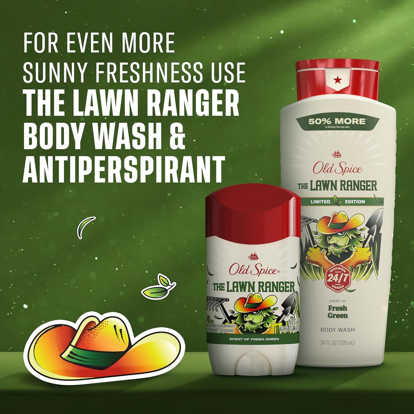 Old Spice Dry Feel Antiperspirant Deodorant for Men, Summerdudes, 24/7 Sweat & Odor Protection, 24/7 Sunny Freshness & Long Lasting Scent, Invisible Solid, Lawn Ranger with Fresh Green Scent, 2.6 oz