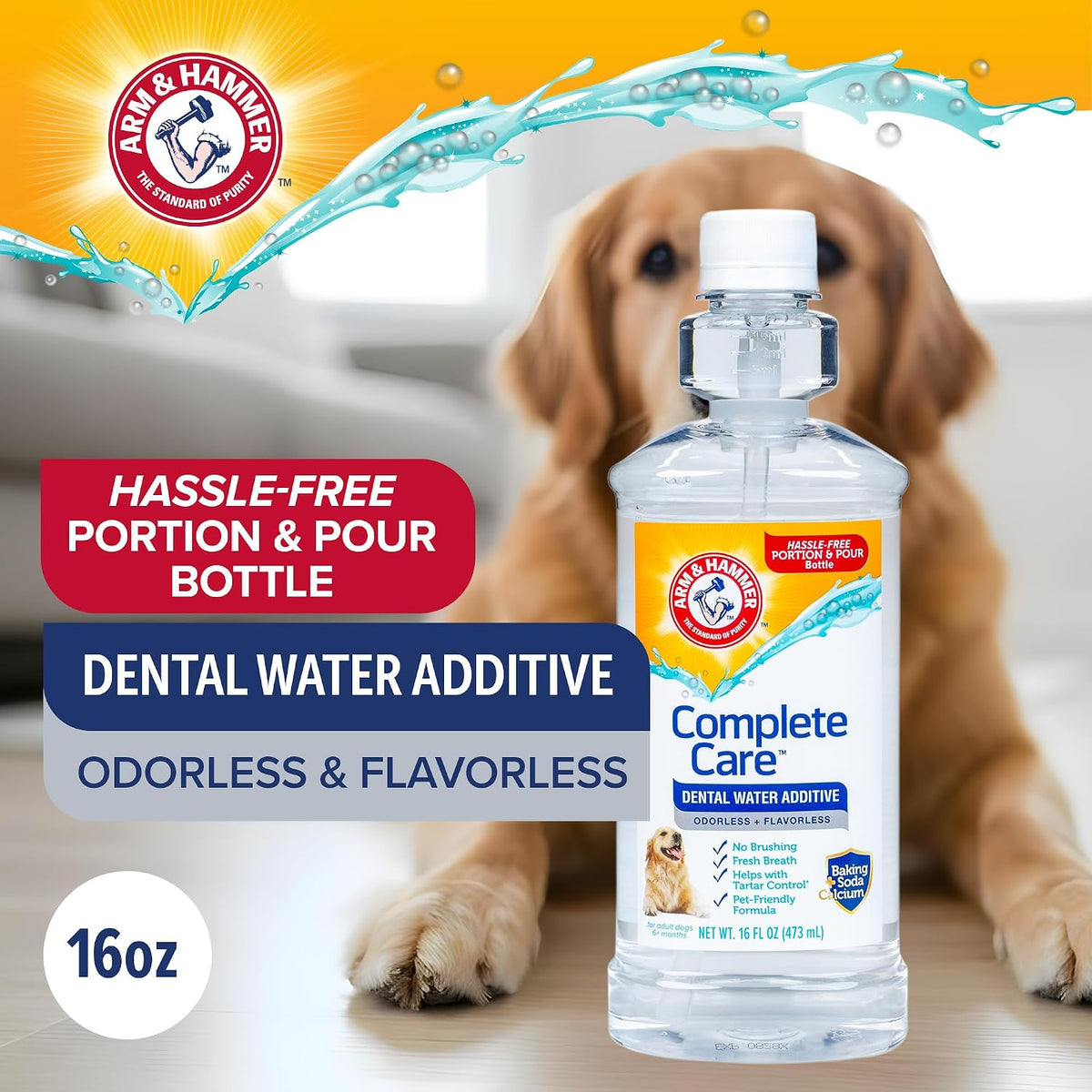 Arm & Hammer, Dental Water Additive, Dog Breath Freshener, 16 Fl Oz