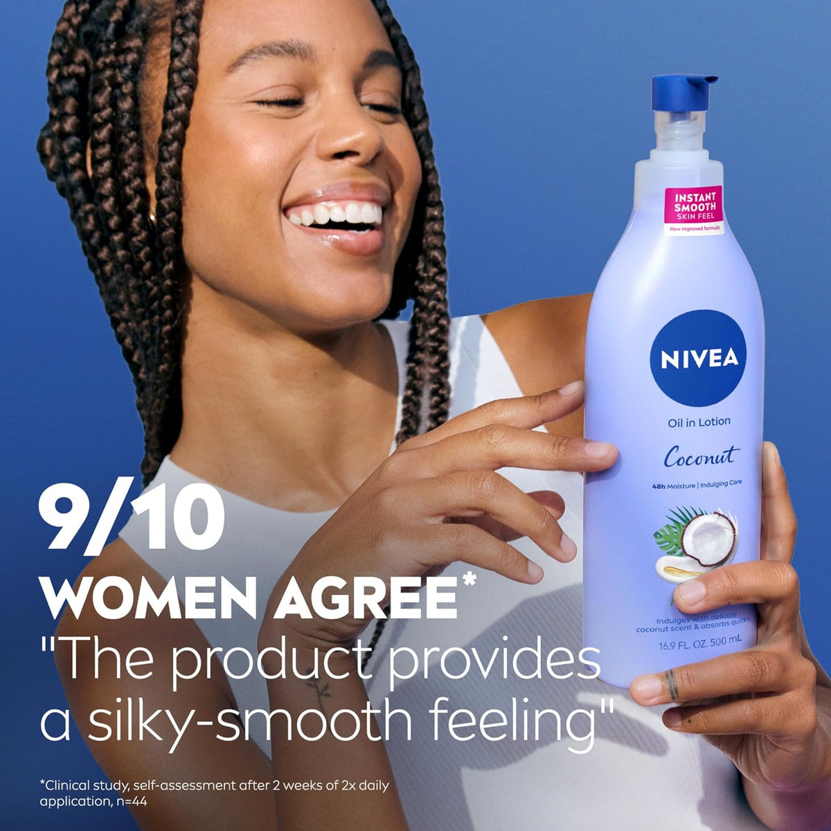 NIVEA Oil In Lotion Body Lotion, Coconut and Monoi Oil, 16.9 FL OZ