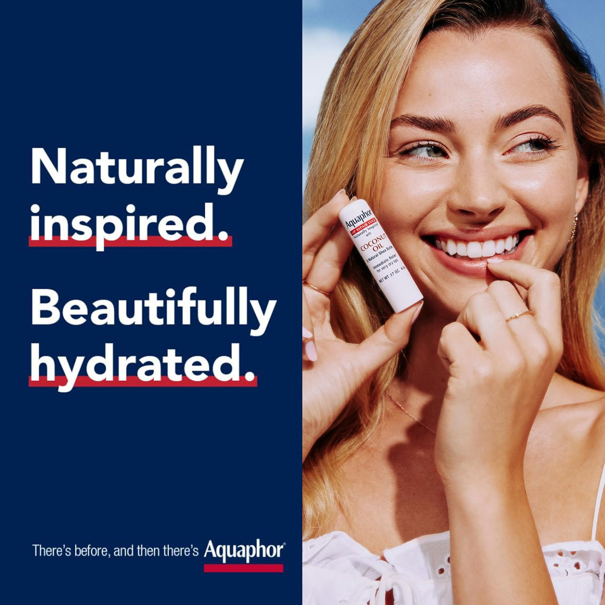 Aquaphor Naturally Inspired Lip Repair Stick with Coconut Oil, 3 x 0.17 OZ