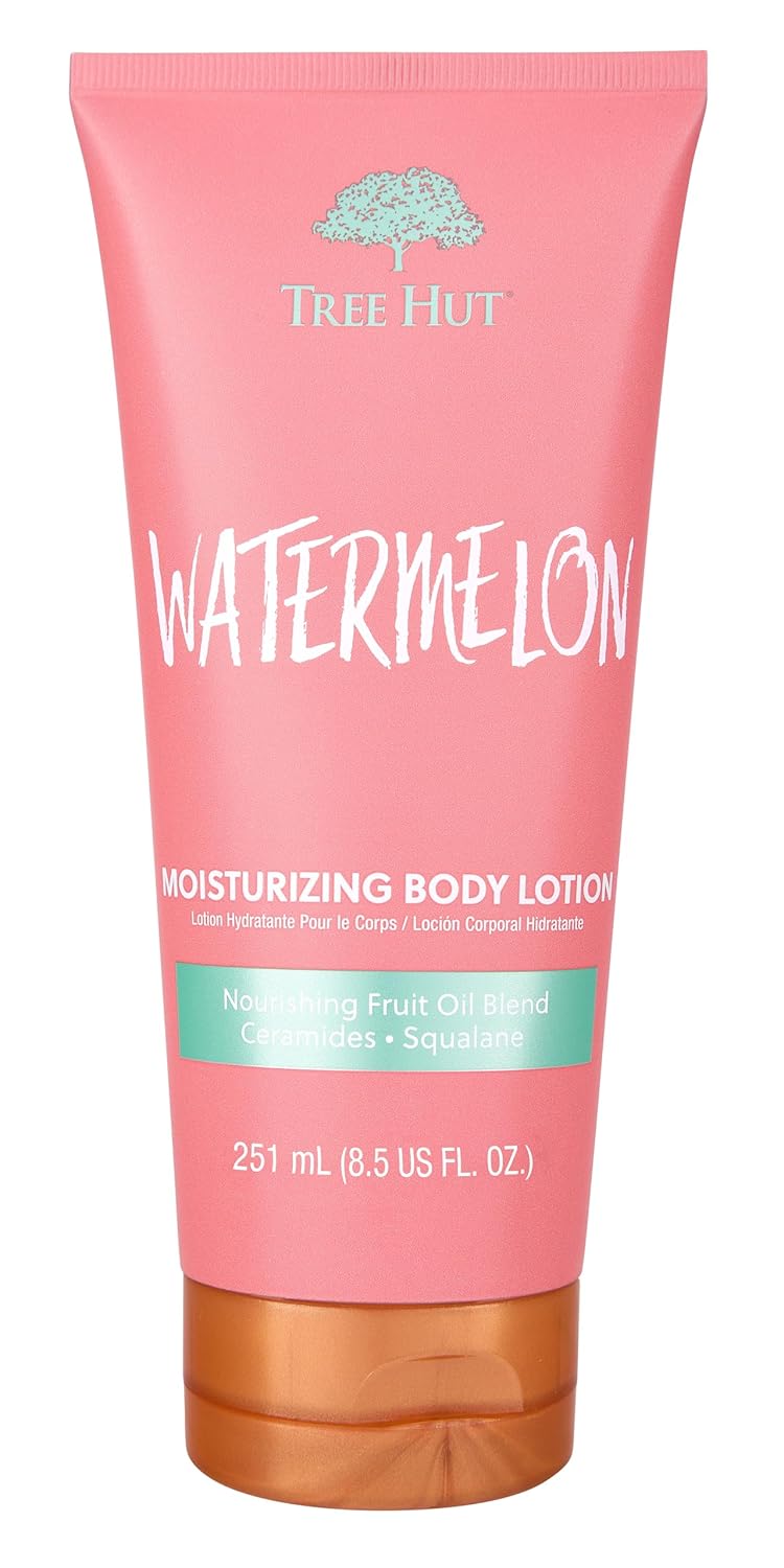 Tree Hut Watermelon Moisturizing Body Lotion, Ceramide and Squalene Formula Helps Protect Skin, Long-lasting Hydration Leaves Skin Feeling Soft & Moisturized, 8.5 Fl Oz.
