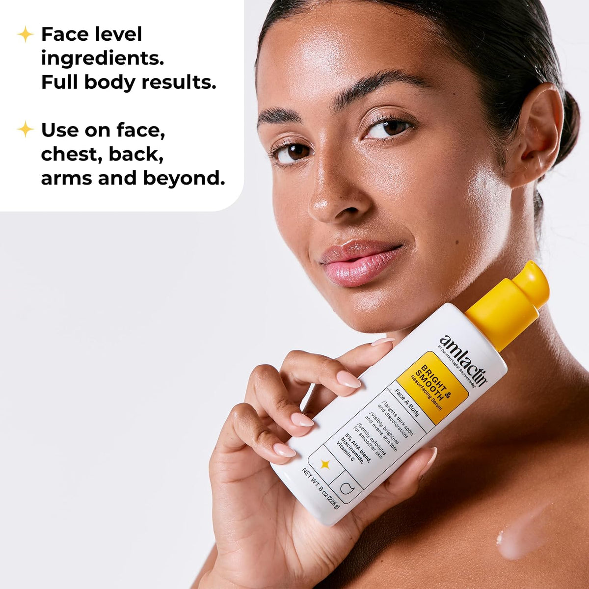 Amlactin Bright & Smooth Resurfacing Serum, Lactic Acid, 8 oz