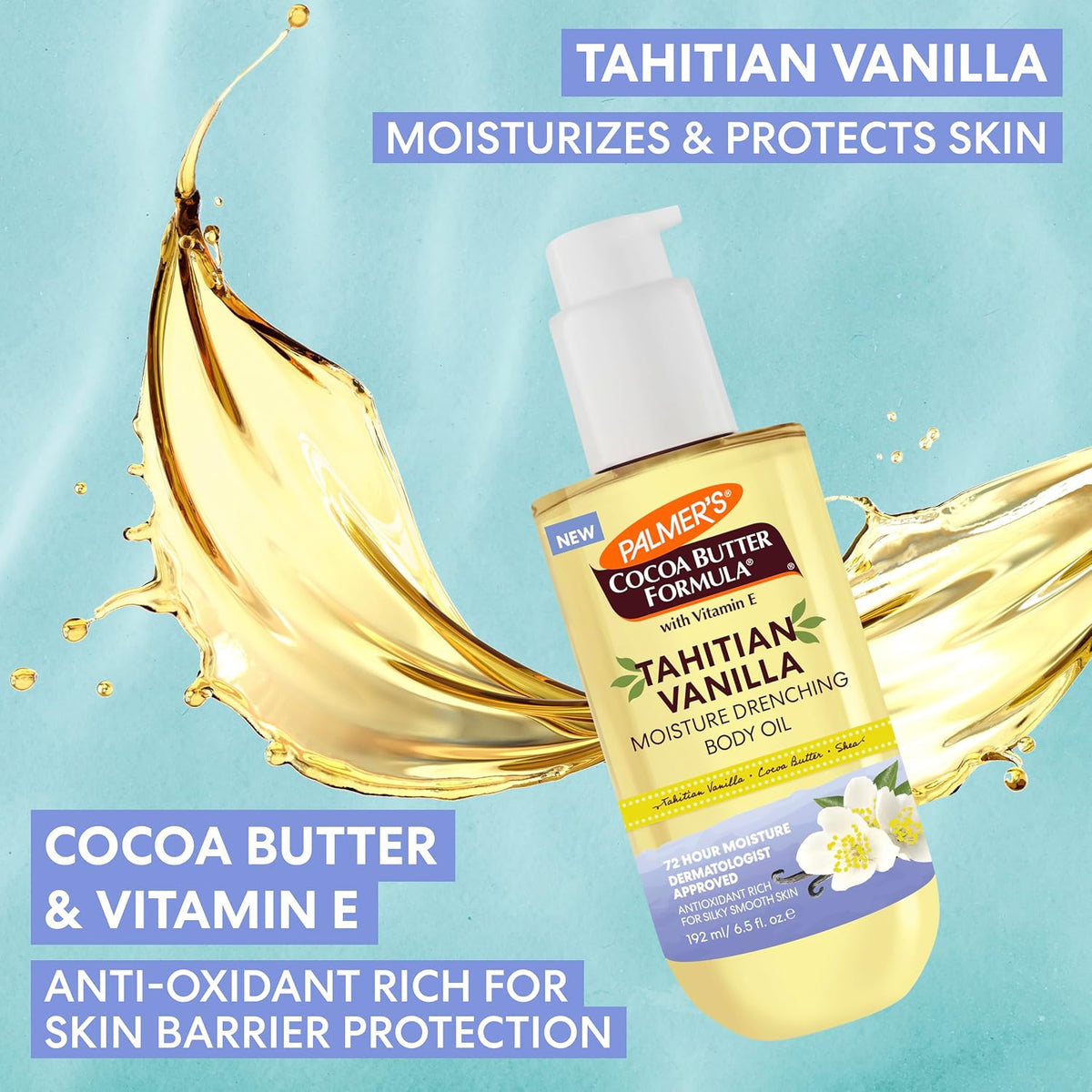 Palmer's Tahitian Vanilla Body Oil, Cocoa Butter Formula (6.5 Fl Oz)