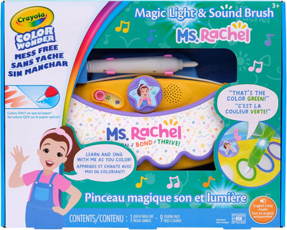 Crayola Ms Rachel Color Wonder Magic Light Brush, Mess Free Coloring Toy 3+ | Paint Set for Toddlers, Musical Ms Rachel Toys, No Mess Painting, Birthday Art Gift for Kids, Screen Free Arts & Crafts