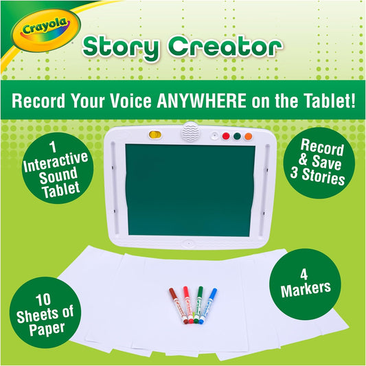 Crayola Story Creator, Draw, Color & Record Stories, Kids Tablet | Drawing & Coloring Activities, Screen Free Learning Toys for Kids, Holiday & Birthday Gift for Girls & Boys, Ages 5+