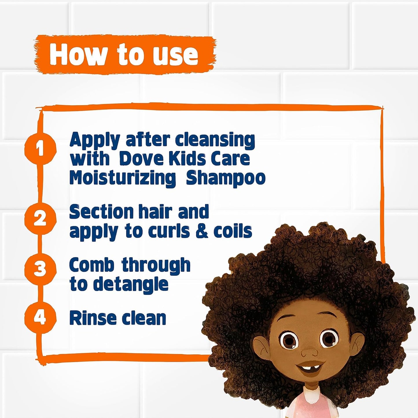 Dove Kids Shampoo & Conditioner Set with Shea Butter & Coconut Oil + 2-in-1 Detangler Spray, “Hair Love” Wavy, Coily, Curly Hair Products for Kids (Pack of 2)