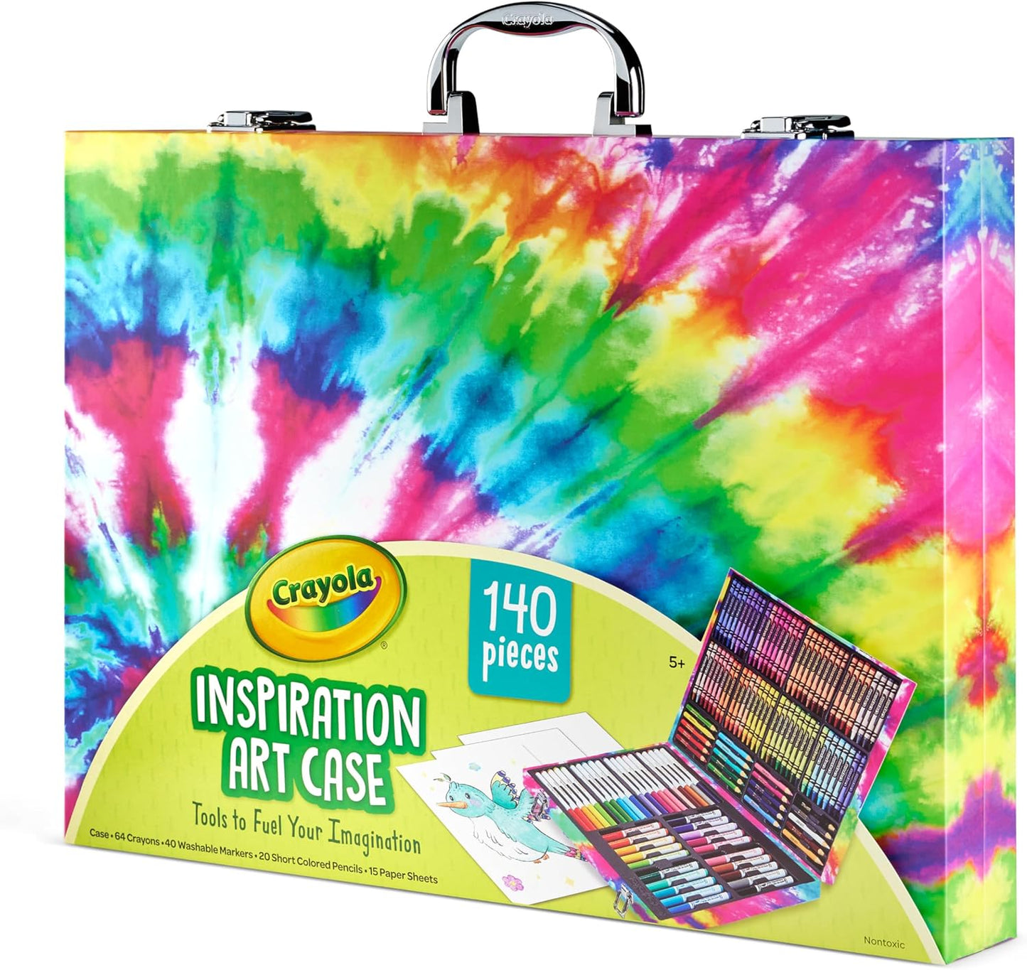 Crayola Inspiration Art Case Coloring Set - Tie-Dye (140ct), Art Supplies Set For Kids, Travel Drawing Kit, Gift for Girls & Boys, Ages 5+