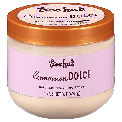 Tree Hut Cinnamon Dolce Daily Moisturizing Scrub, Whipped Foamy Exfoliating Body Scrub, Hydrating & Moisturizing Formula for Soft, Radiant Skin, 15 oz