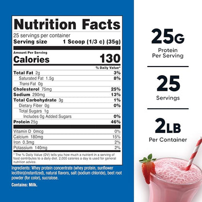 Nutricost Whey Protein Concentrate (Strawberry Milkshake) 2LBS