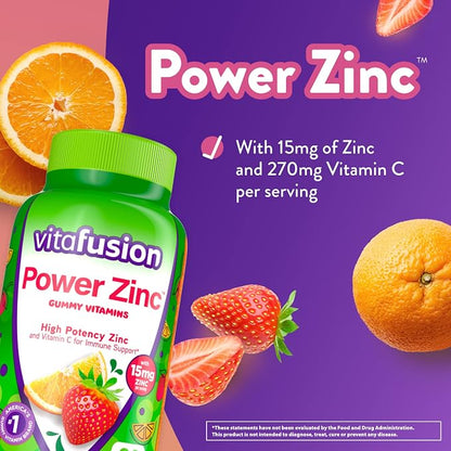 Vitafusion Vitamin B12 140 Count and Power Zinc 90 Count Gummy Vitamin Bundles for Energy Metabolism and Immune Support