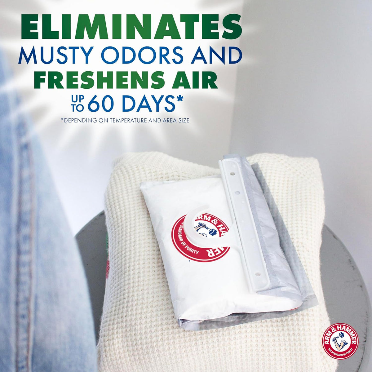 Arm & Hammer Essentials Hanging Moisture Absorber and Odor Eliminator, 17.5 oz., Linen Fresh, Moisture Absorbers for Closets, Laundry Rooms and Bedrooms, Long-Lasting Freshness (Pack of 12)
