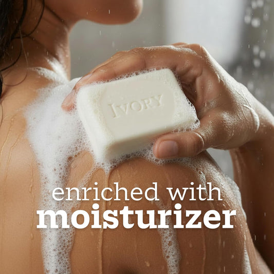 Ivory Gentle Bar Soap, Designed for Whole Family, 99.44% Pure Formula, Plant-Based Cleanser, Made Without Heavy Perfumes, Parabens & Phthalates, For All Skin Types, Original Scent, 4.0 oz (4 Count)