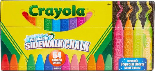 Crayola Ultimate Washable Chalk Collection (64ct), Bulk Outdoor Sidewalk Chalk for Kids, Outdoor Activities & Spring Crafts, Gifts for Kids