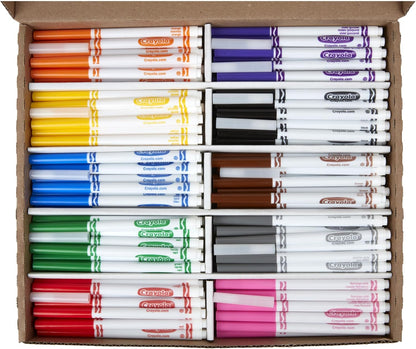 Crayola Fine Line Markers Classpack (200ct), Teacher Classroom Must Haves & Essentials, Bulk Kids Markers For Preschool, Kindergarten, Elementary School