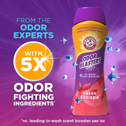 ARM & HAMMER Odor Blasters In-Wash Scent Booster,Laundry Scent Booster Fresh Escape-scent,24 Oz,(Pack of 2)