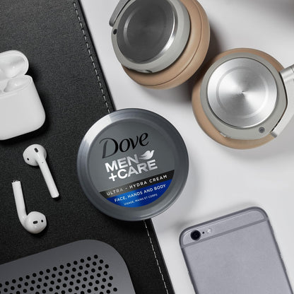 Dove Men+Care Ultra Hydra Cream Lotion, 3-in-1 Advanced Skin Care for Men, Face Cream, Hand & Body Lotion for Dry Skin, 2.53 Fl Oz (Pack of 12)