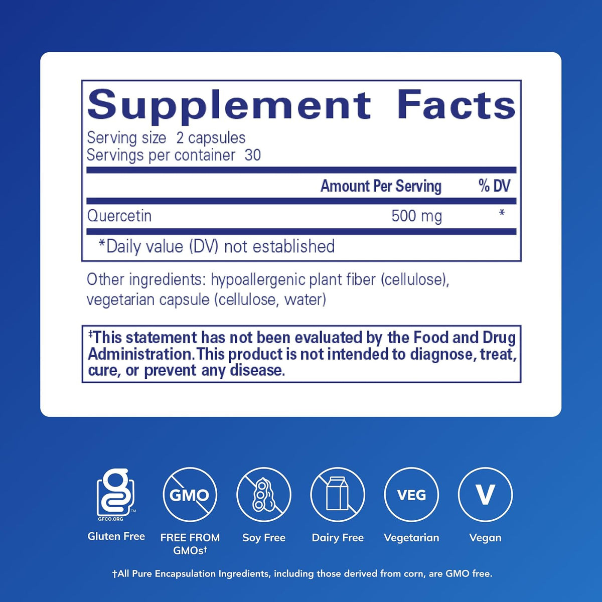 Pure Encapsulations Quercetin, 500 mg