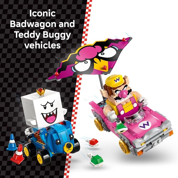 LEGO Super Mario: Mario Kart – Wario & King Boo Building Toy for Kids - Buildable Car Toys W/Drifting Action for Boys & Girls, Ages 8+ - Pretend Play Gift Idea for Birthdays & Any Gaming Fans - 72038